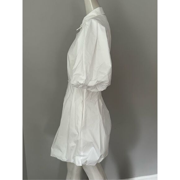 NWT Simkhai Cleo Balloon Pintuck Cotton Poplin Mini Dress White Size US 10 $345 - Picture 8 of 11
